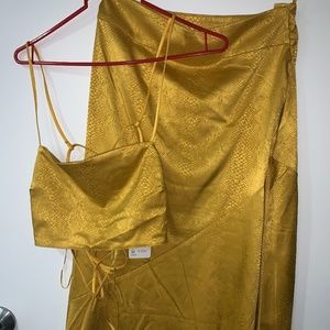 Free People SNAKESKIN skirt set